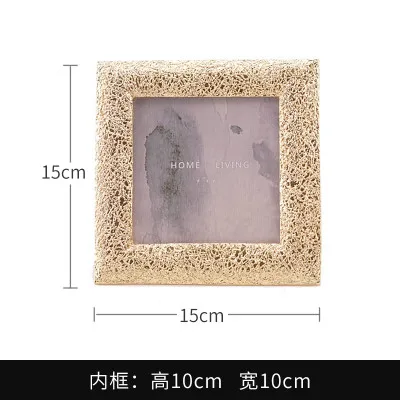 gold B 6inch Европейский стиль современный простой креативный металлический фоторамка кружевная резная рама декоративная рамка - Цвет: gold B 6inch