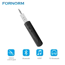 FORNORM беспроводной Bluetooth аудио приемник Hands Free 3,5 мм AUX для автомобиля Музыка потокового звука автомобильный комплект Динамик Наушники