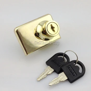 

Hotsale 10Sets Double Glass Display Cabinet Locks Jewelry Showcase Shopping Malls Counter Glass Cabinet Locks No Need Drilling