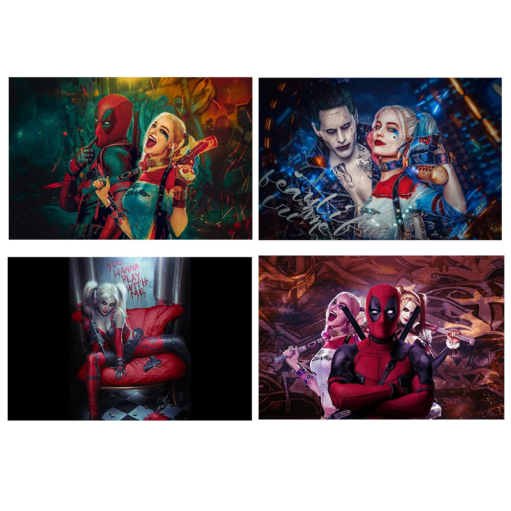 

1Pcs No Frame Deadpool Suicide Squad Harley Quinn Canvas Paintings Decorative Wall Art Picture Home Decor Oil Paintings