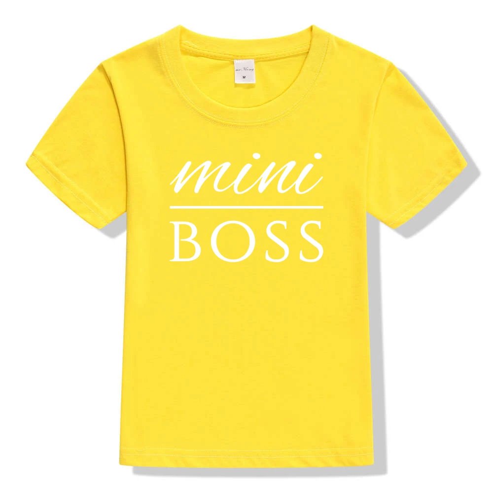 От 3 до 10 лет для мальчиков и девочек летняя футболка Mini с надписью BOSS принтом