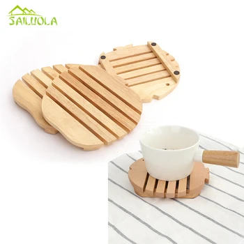 

2pcs/lot Japanese Style Wooden Coasters Cup Mat Placemats For Table Decorations Heat Insulated Pad Great Gifts