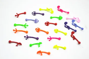 

LOT50pcs Free Shippment Body Jewelry - 16g~1.2mm Eyebrow Bars Eyebrow Piercing Body Piercing Jewelry Curved Barbells Mix Logos