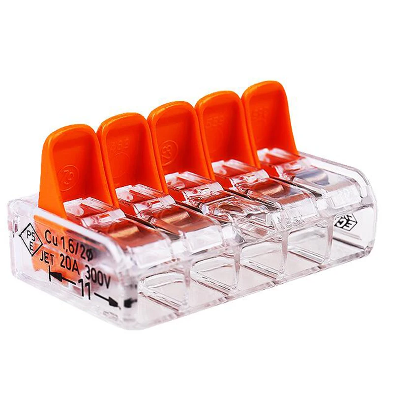 

5pcs/set 221-415 Original WAGO connector, led splice, COMPACT Splicing Connectors; 5-conductor connector,wago terminals