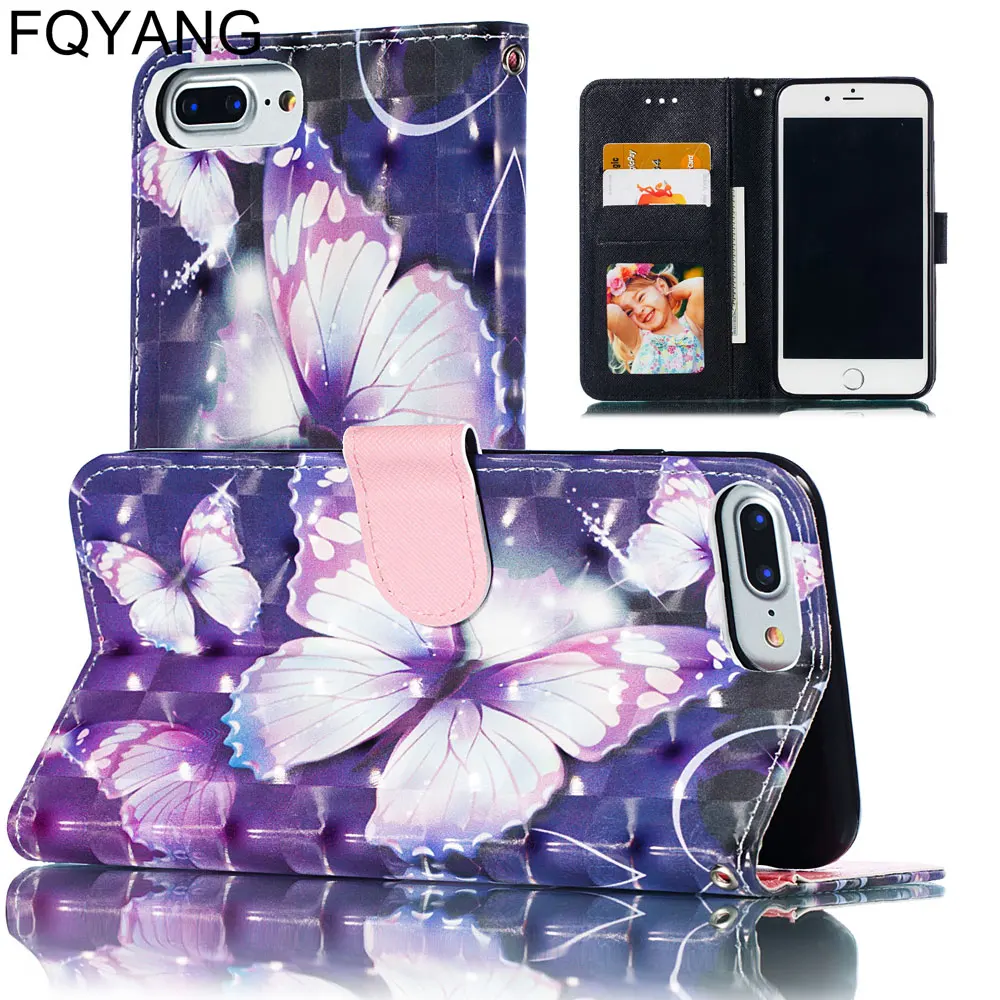 FQYANG 3D Filp case For IPHONE 8 PLUS 6 6S 7 X XS MAX XR PU Leather Wallet Cover 8PLUS 7PLUS 6PLUS XSMAX Phone | Мобильные телефоны