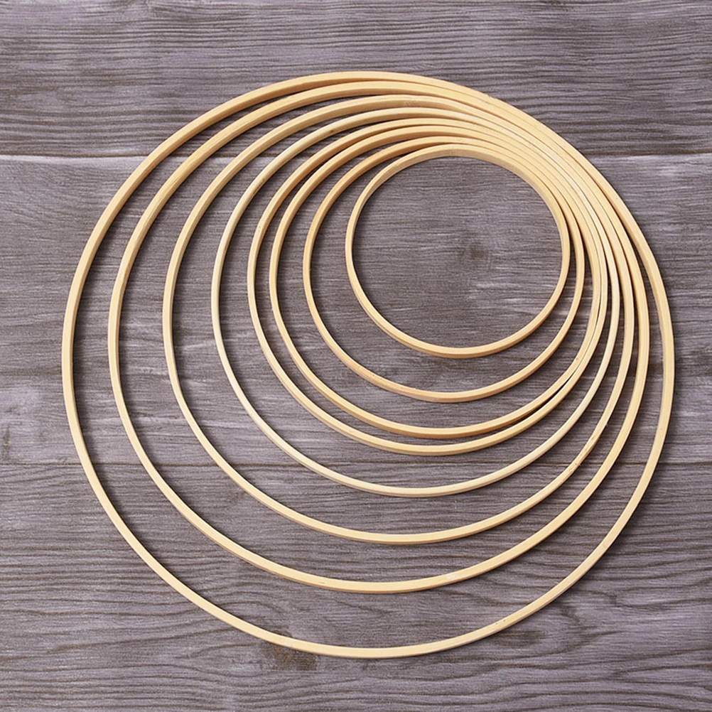 10pcs 20cm Diameter Dream Catcher Ring Round Wooden Bamboo Hoop DIY Craft Tools For Fabric Ribbon Lace