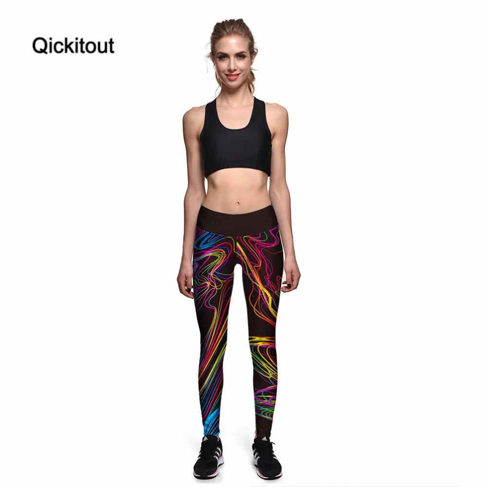 Qickitout леггинсы, новинка, хит, женские замечательные цветные штаны с 3D принтом, женские штаны с высокой талией, брюки, фитнес S-XXXXL