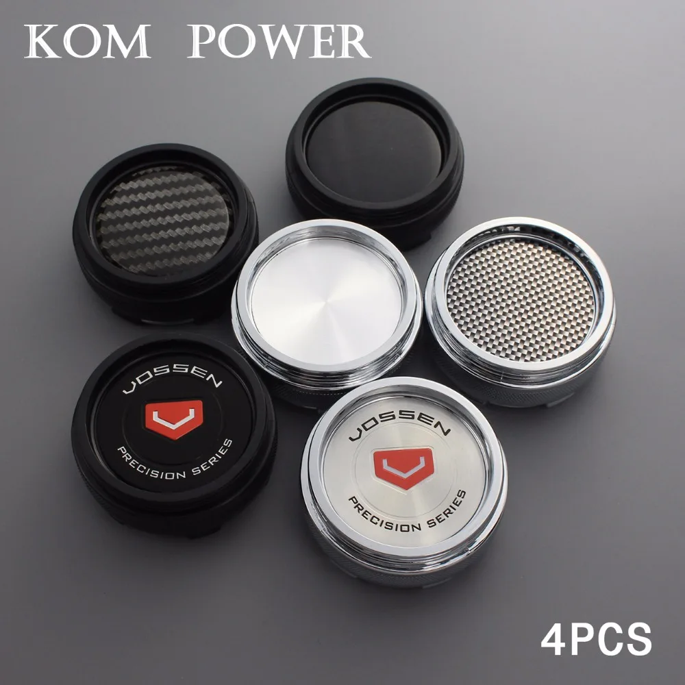 

KOM 4pcs 66/62mm clip black & chrome no logo center caps blank hubcaps wheel cover cap for vossen rims auto racing trim hub cap