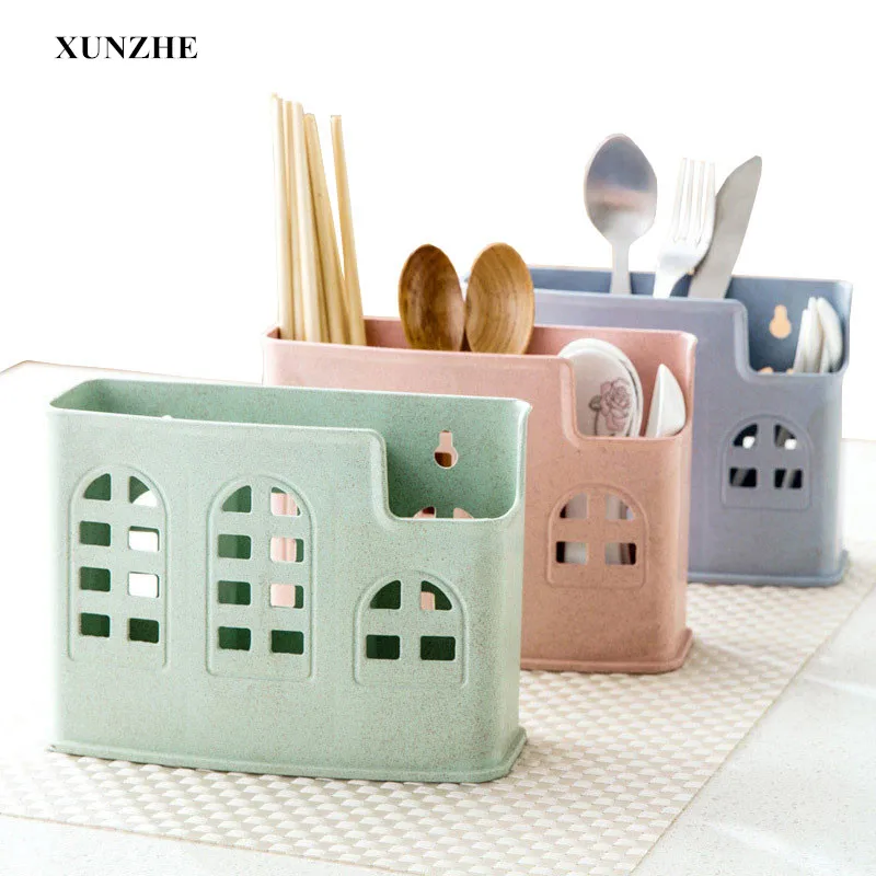 Kitchen Racks & Holders Chinese cage spoon rack for storing cutlery to arrange holder multi-function hanging drain storage box