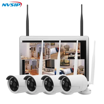 

New arrival 4ch Outdoor Day night security camera system 960P Real WiFi wireless NVR kit with 12.5 inch LCD Screen