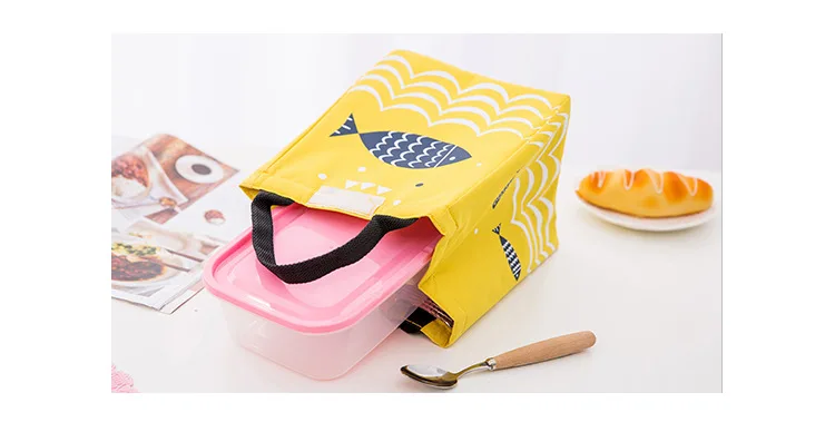 Желтая рыбка пищевая изоляционная сумка для хранения обеда сумка для пикника на открытом воздухе обеденная сумка для хранения изоляционная холодная Портативная сумка для льда