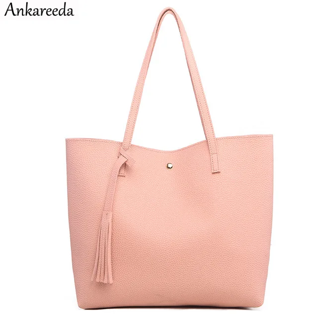 Ankareeda Luxury Brand Women Shoulder Bag Soft Leather TopHandle Bags Ladies Tassel Tote Handbag High Quality Women's Handbags 8