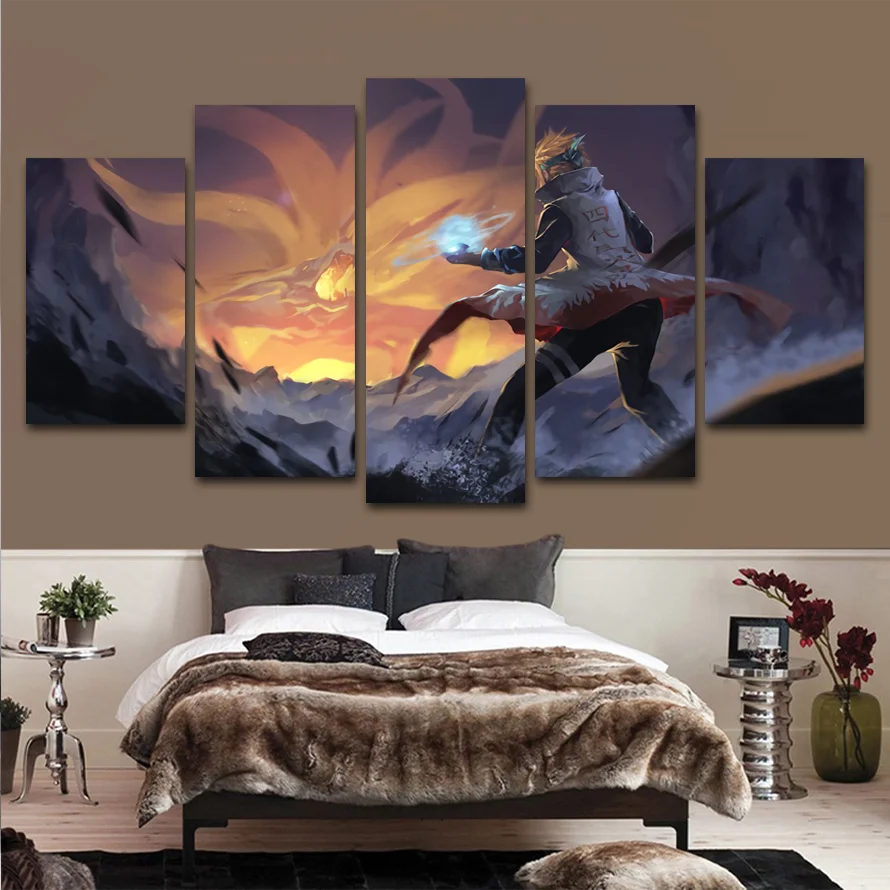 Naruto Art 5 Pieces Canvas Painting N7-in Painting &amp; Calligraphy from ...