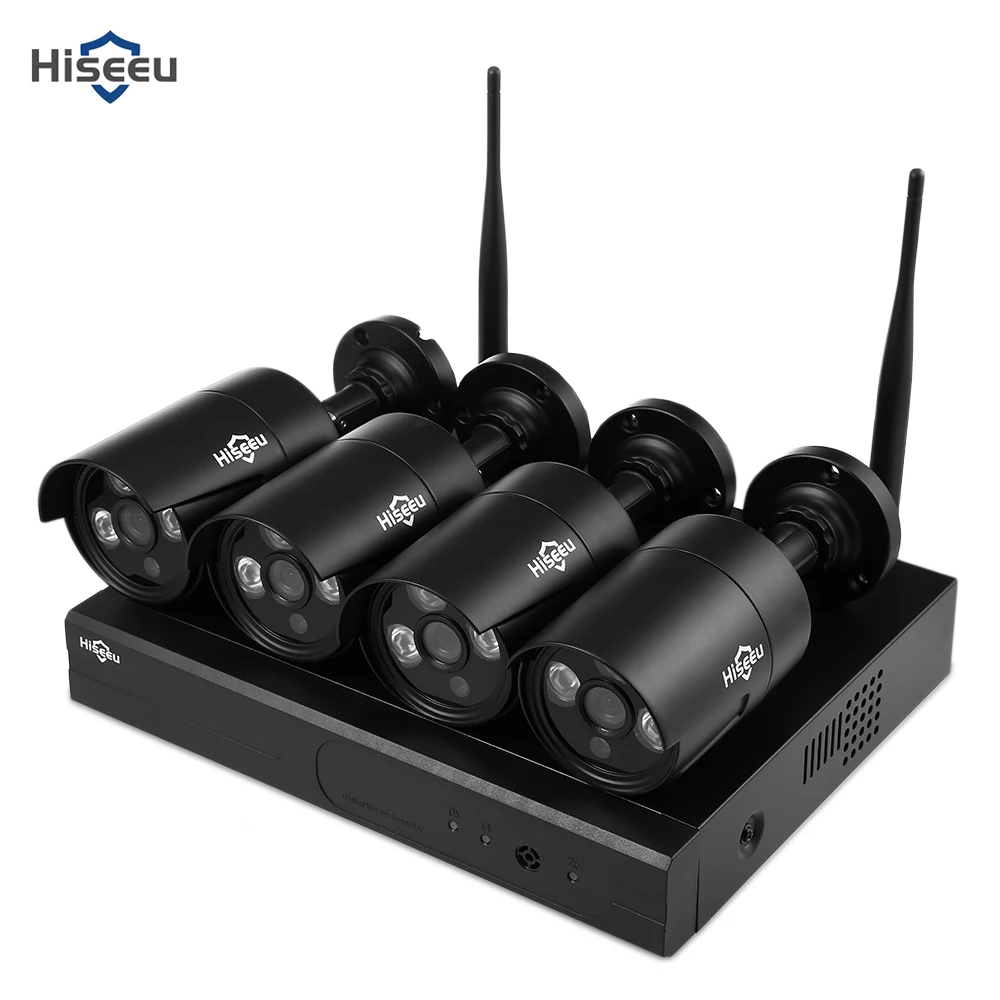 Hiseeu WNKIT 4HB612B ip-камера 4CH Беспроводная CCTV 1080P NVR комплект Открытый wi-fi/WLAN 2.0MP безопасный видеорегистратор IR ночного видения