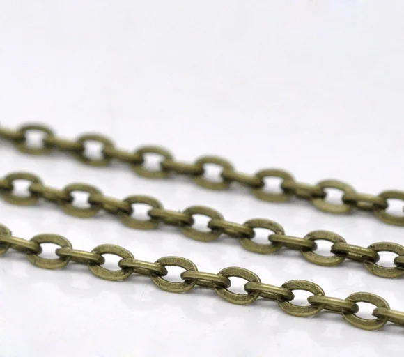 8 сезонов 10 м бронзовые открытые цепи с плоским звеном 4x3 мм (B12779)|chain brooch|chainchain anklet |