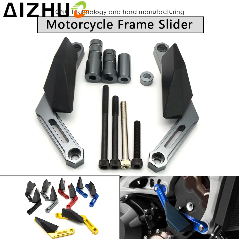 Motorcycle Frame Slider Aluminum alloy Falling Protection Engine shield pads For Yamaha MT-09 FZ-09 TRACER FJ-09 XSR900 | Автомобили и