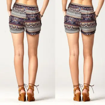 

Women's Flower Printed Holiday Summer Mini Ethnic Style Hot Shorts