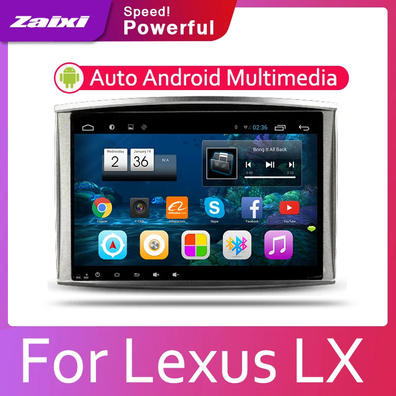 

ZaiXi Android 2 Din Car radio Multimedia Video Player auto Stereo GPS MAP For Lexus LX 470 2002~2007 Media Navi Navigation