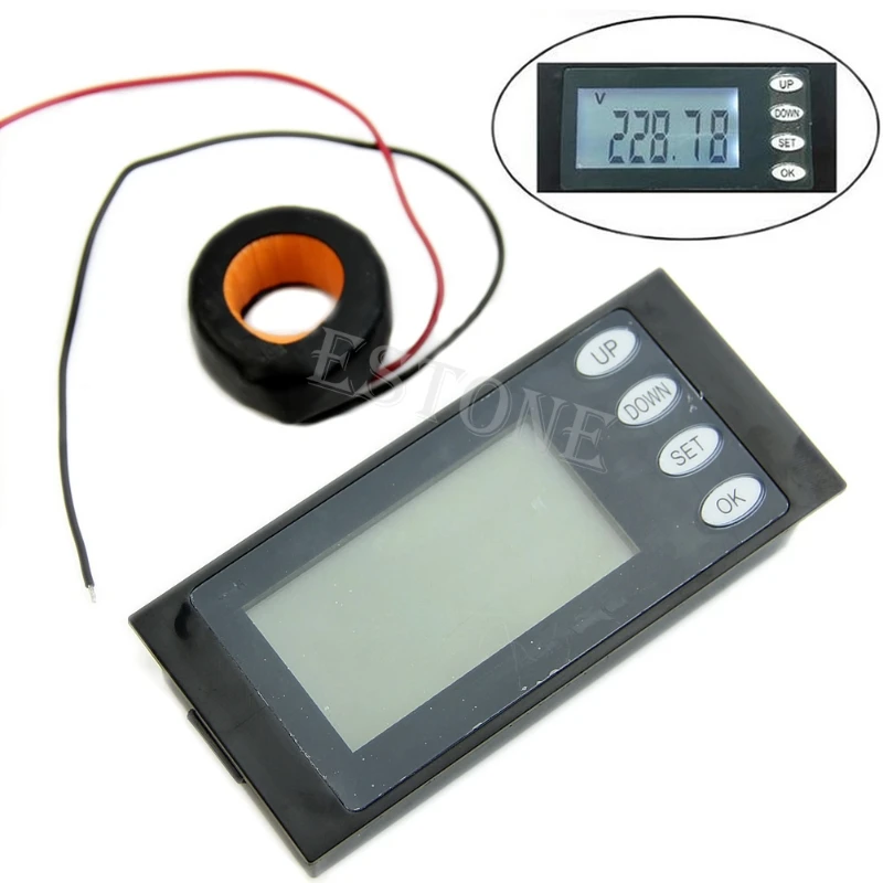 

5 in 1 AC260V 100A Digital Combo Panel Meter Volt Amp kWh Watt Working Time + CT