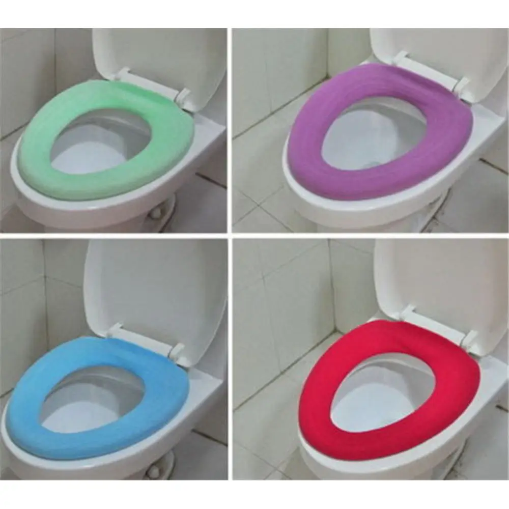 

1Pcs O-Type Toilet Seat Cover Bathroom Warmer Cloth Washable Pads Soft Comfortable Toilet Mat