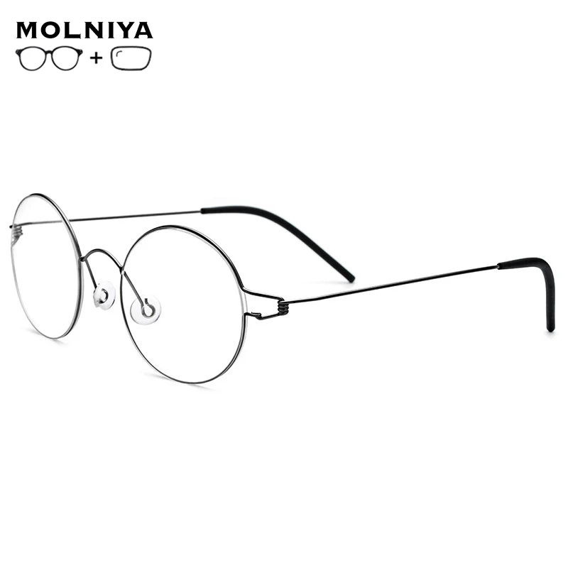 

Titanium Alloy Optical Prescription Glasses Frame Men Eyeglasses Korean Denmark Women Brand Designer Myopia Screwless Eyewear