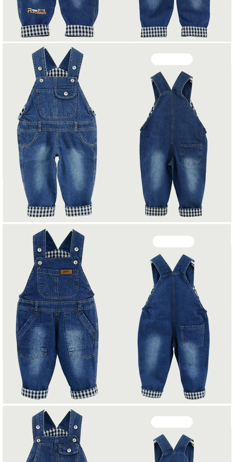 Infant Rompers baby pants denim overalls children spring braces Kids bebe pants boys girls trousers for toddler longs jeans (13)