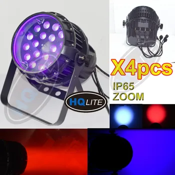 

4pcs RGBWAUV 18*18W 6in1 waterproof zoom stage led par light for dj disco party WEDDING EVENT IP65 outdoor
