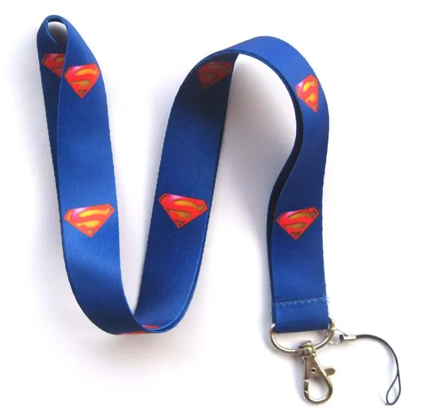 high quality 10pcs cartoon Batman Superman Key chains long Lanyard ID Badge Holders Phone Neck Straps Party Gifts#154