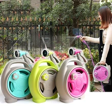 Mini portable garden hose reel multi-function high pressure gun head outdoor garden courtyard hose reel handle watering hose ree