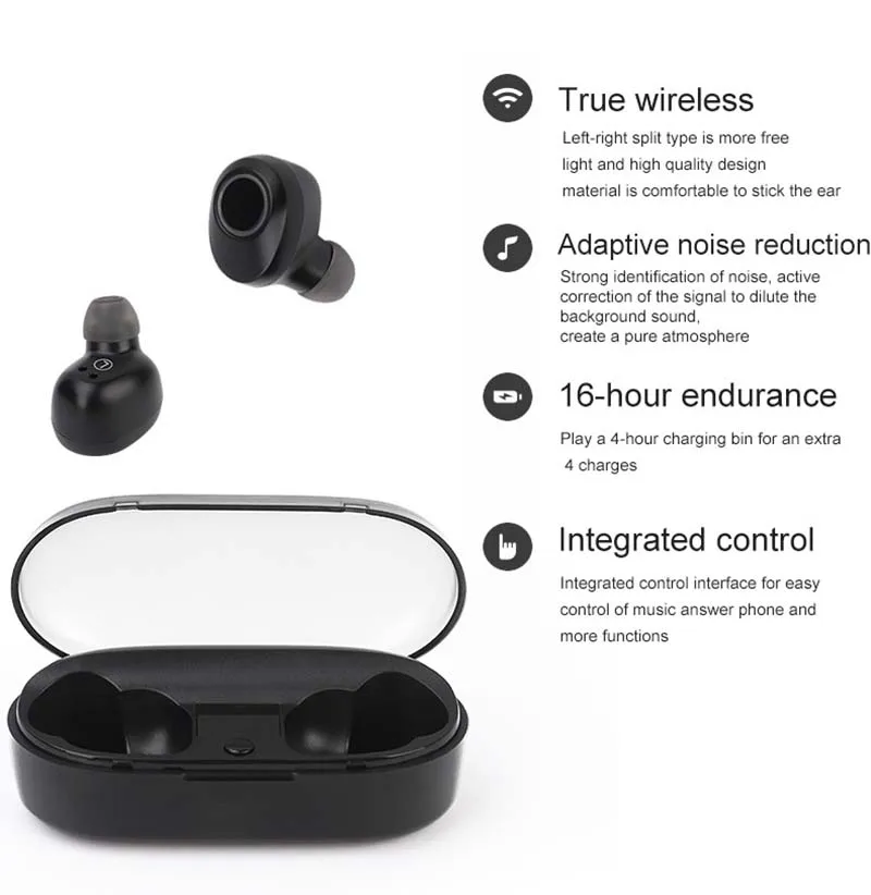 TWS беспроводные наушники Bluetooth 5,0 Наушники дисплей питания сенсорный контроль спортивные стерео наушники гарнитура зарядная коробка Hands Free