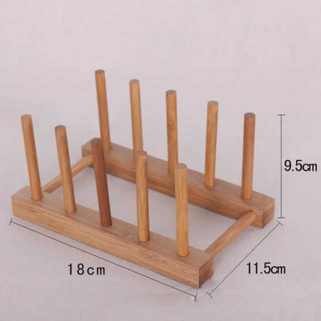 1pcs Wooden Drainer Plate Stand Wood Dish Rack 7 Pots Cups Display Holder Kitchen 1pcs Wooden Drainer Plate Stand Wood Dish Rack 7 Pots Cups Display Holder Kitchen