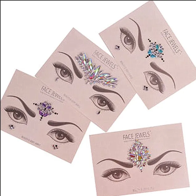 

New Temporary Rhinestone Glitter Tattoo Stickers Face Jewels Gems Festival Party Makeup Body Jewels Flash Fake Temporary Tattoos