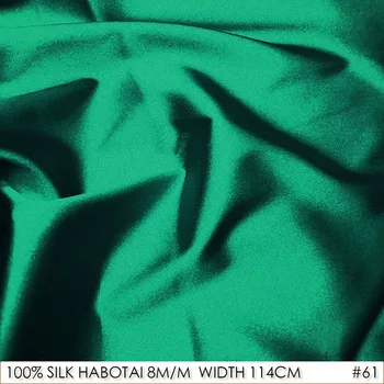

CISULI 100% SILK HABOTAI 114cm width 8momme Pure Silk Vestidos Fabric in Deep Green NO.61