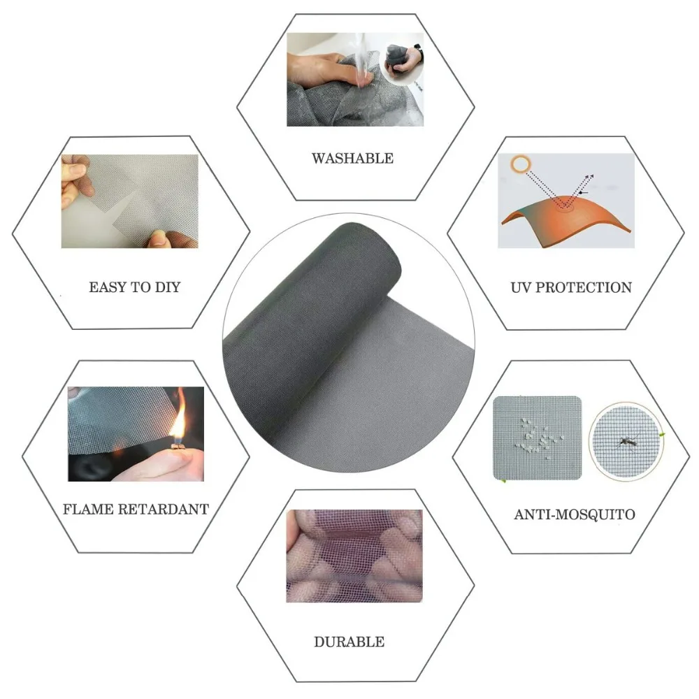 150cm x 200cm, Nano Fireproofing Fly Mosquito Screen Net, Mesh for Door and Window,Protect Baby and Family from Insect Bug