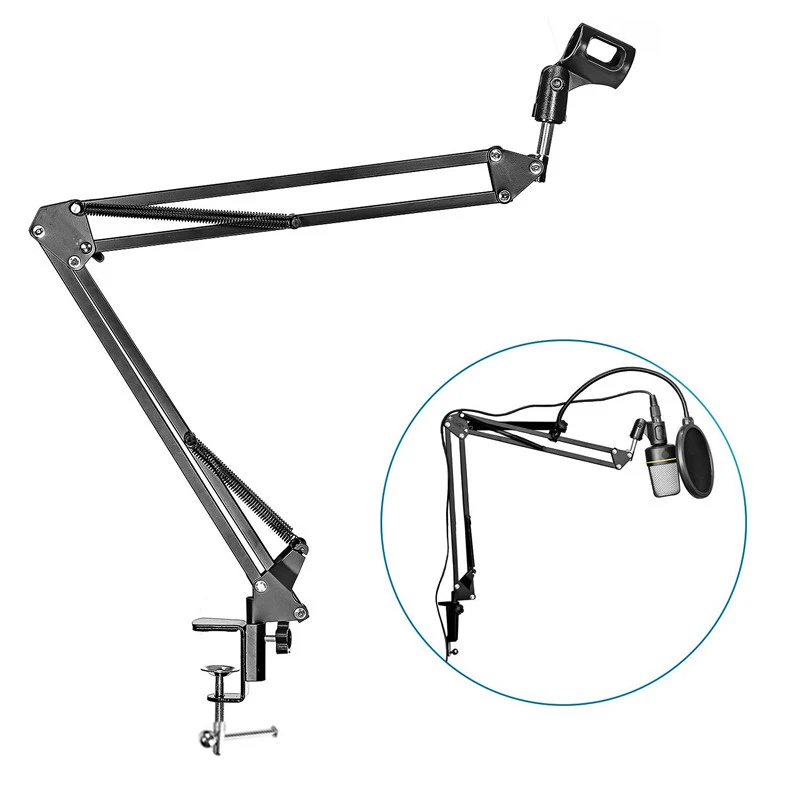 GEVO NB-35 Microphone Holder Suspension Arm Adjustable Stand Metal Boom Scissor Arm And Dual Layere