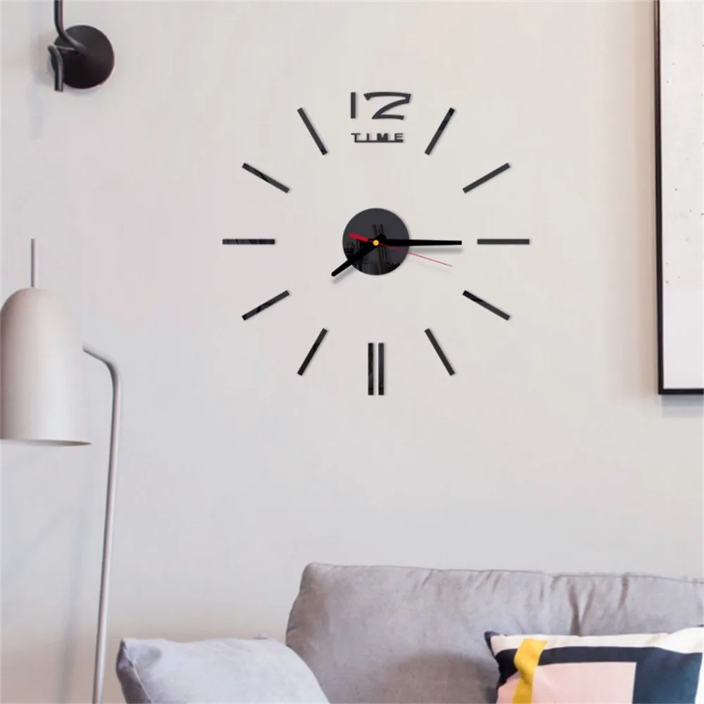 

3D DIY Roman Numbers Acrylic Mirror Wall Sticker Clock Home Decor Mural Decals Modern Stylish Graceful Sticker Good Gifts