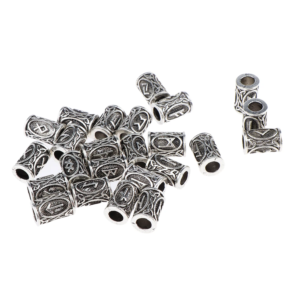 24 Pcs Hair Beads Silver Black Fashion Hair Accessories for Women Men Braiding Bracelet Necklace DIY