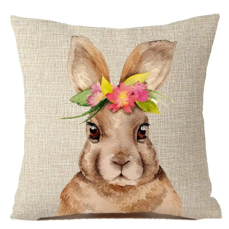 1 PC Pillow Case Bunny Home Decor Cushion Cover Rabbit Throw Pillowcase