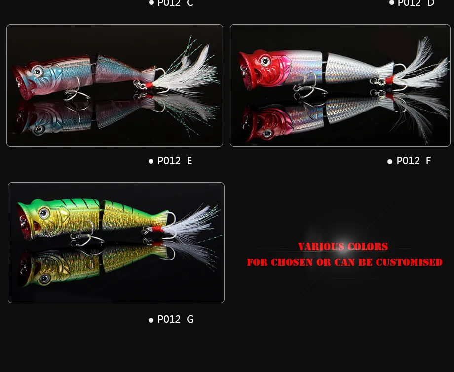 Água superior nadar popper 8cm 12g pesca