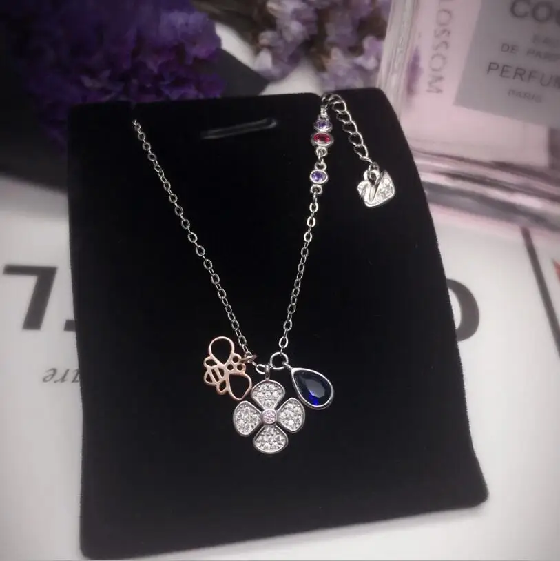 

Bee Necklace Bee Pendant Clover Necklaces Brand Clover Silver Necklace Bee 925 Sterling Silver Clavicle Choker Collar Women