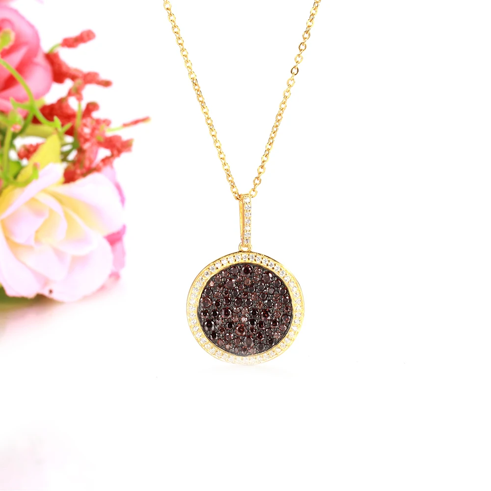 

TKJ Real 925 Sterling Silver Jewelry Natural Gemstone Black Spinel Necklaces & Pendants Party Wedding Gifts For Women