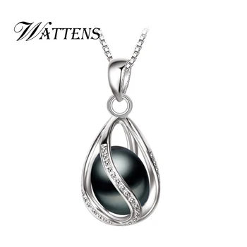 

925 sterling silver Pendant Natural Pearl Necklace for Women White Black Pearl Jewelry fashion Wedding Party Gift Wholesale new