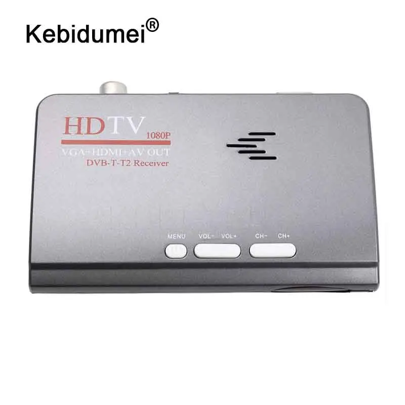 Kebidumei цифрового наземного 1080P DVB-T/T2 ТВ коробка VGA AV CVBS тюнер приемник с пультом