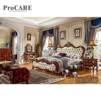 

2018 luxury king size modern leather bed frame bedroom furniture beds - 6018