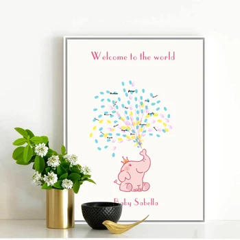 

Free Personalized Custom Fingerprint DIY Guestbook For Baby Shower,The First Communion,Baby Baptism,Kid's Birthday,No Frame