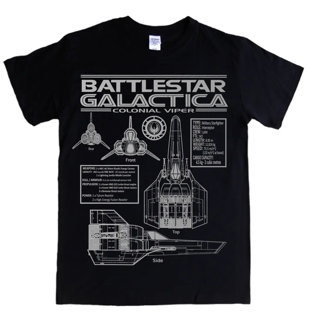 Battlestar Galactica-VIPER blueprints S-5XL футболка с логотипом specs colonial tv 100% хлопковая топы оптовая