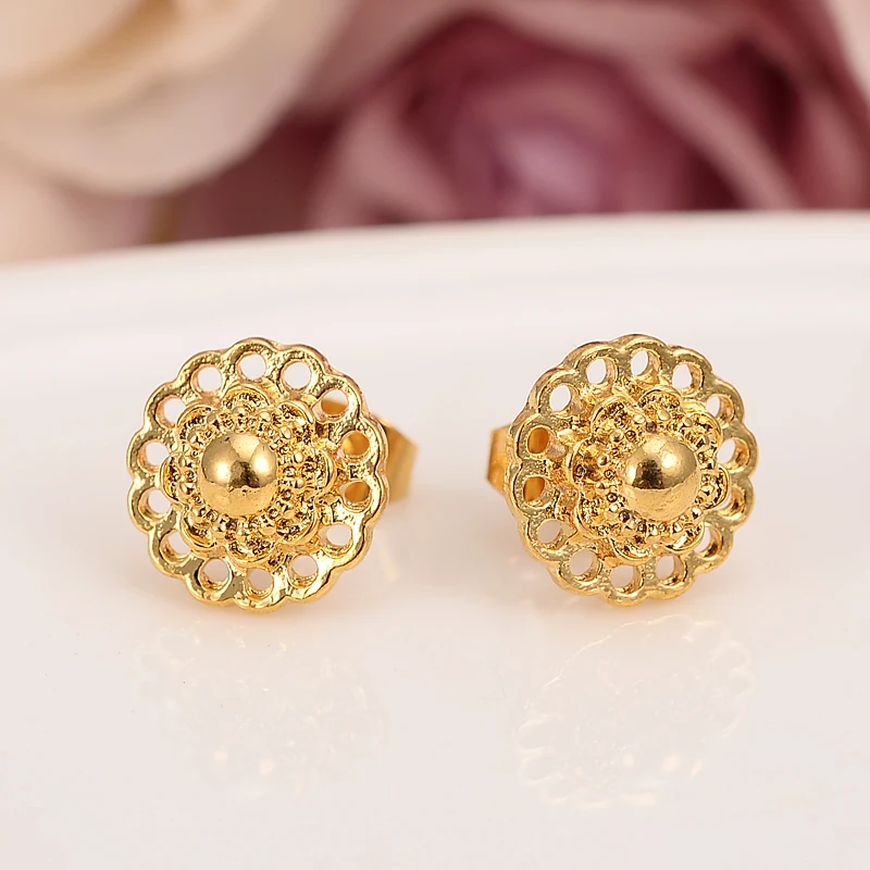 

Bangrui 1.0 Baby Ethiopian Earring Stud Gold Color Earring Ethiopia for Baby /Girls/ Kids/Women African Jewelry
