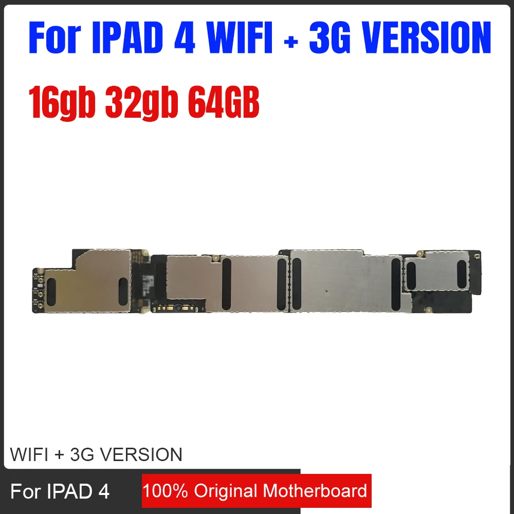 

For iPad 4 3G Version Motherboard Original Unlocked For iPad 4 Mainboard 3G +Wifi Version + Cellular Logic Board 16gb 32gb 64gb