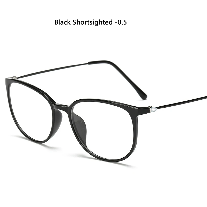 Zilead сверхлегкие готовые очки для близоруких, металлические, анти-голубые, легкие, очки для близоруких, близоруких, для мужчин и женщин - Frame Color: black myopia 0.5