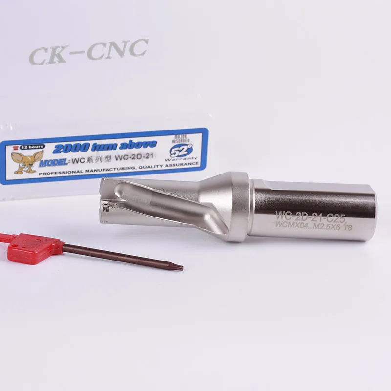 

hight quality WC-2D-21 C25 U drill indexable drill CNC TOOL 21mm-2D Machining length=42mm for WCMX04 insert